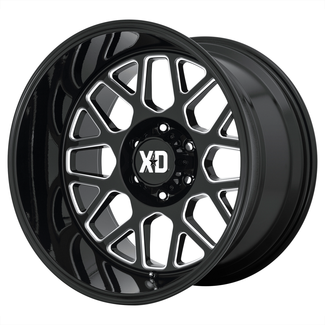18x9 8x165.1 XD Series Offroad Wheels XD849 Grenade 2 Gloss Black Milled 18 offset 125.1 hub