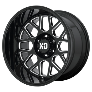 20x10 8x170 XD Series Offroad Wheels XD849 Grenade 2 Gloss Black Milled 12 offset 125.1 hub