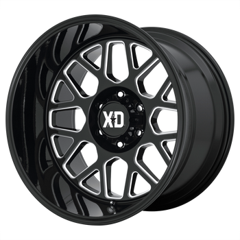 20x9 6x135 XD Series Offroad Wheels XD849 Grenade 2 Gloss Black Milled 18 offset 87.1 hub