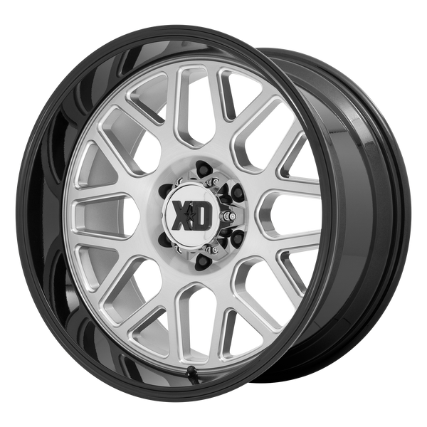 20x10 6x139.7 XD Series Offroad Wheels XD849 Grenade 2 Brushed Milled With Gloss Black Lip -18 offset 106.25 hub