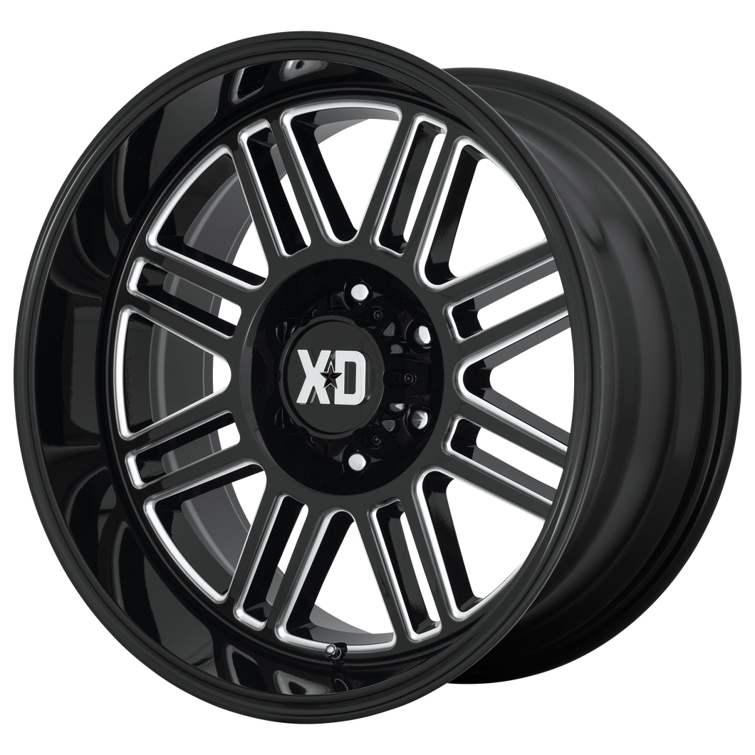 20x10 6x135 XD Series Offroad Wheels XD850 Cage Gloss Black Milled -18 offset 87.1 hub