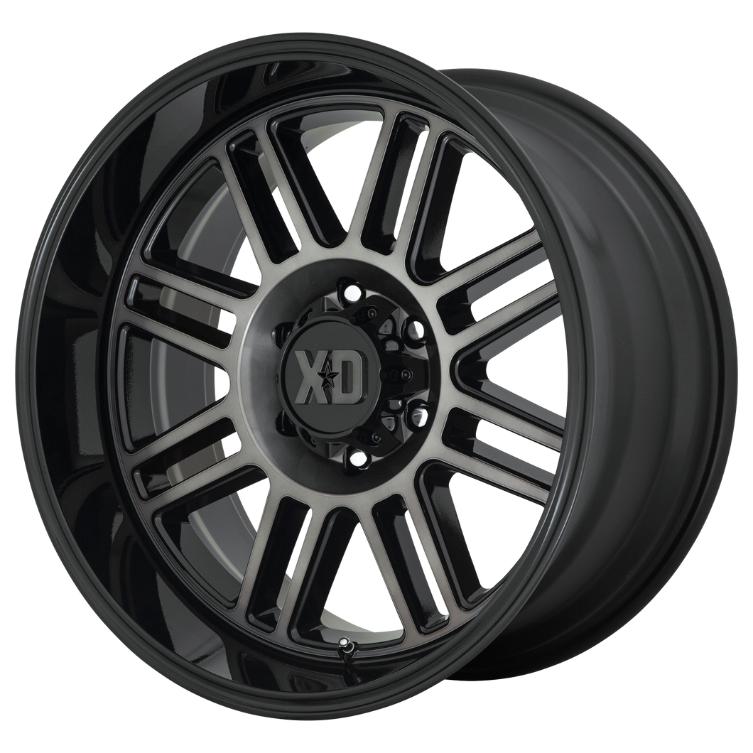 20x9 8x180 XD Series Offroad Wheels XD850 Cage Gloss Black With Gray Tint 0 offset 124.2 hub