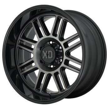 22x10 5x127 XD Series Offroad Wheels XD850 Cage Gloss Black With Gray Tint -18 offset 71.5 hub