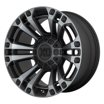 20x9 5x127/5x139.7 XD Series Offroad Wheels XD851 Monster 3 Satin Black With Gray Tint 18 offset 78.3 hub