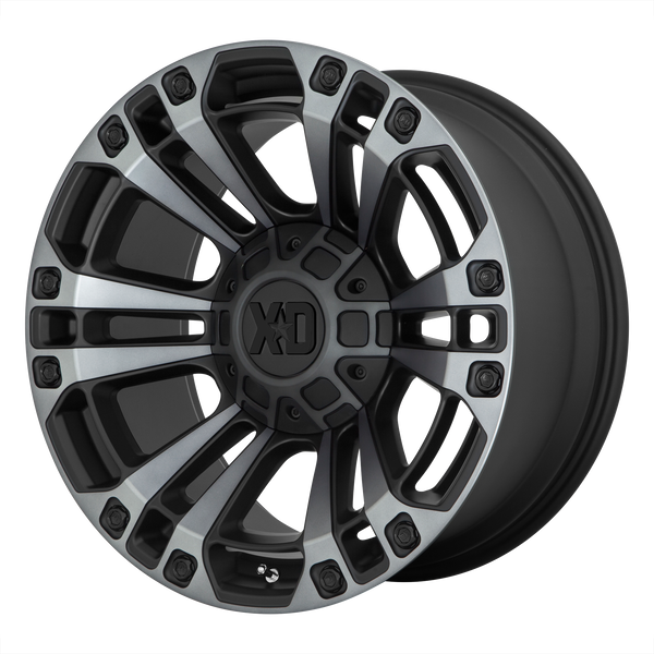 20x10 8x170 XD Series Offroad Wheels XD851 Monster 3 Satin Black With Gray Tint -18 offset 125.5 hub