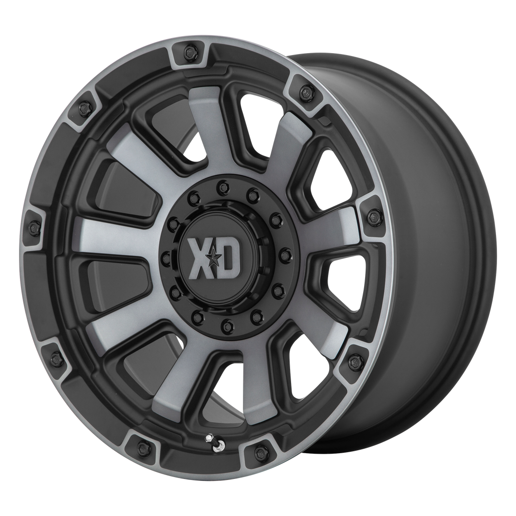 17x9 6x135/6x139.7 XD Series Offroad Wheels XD852 Gauntlet Satin Black With Gray Tint 0 offset 106.1 hub