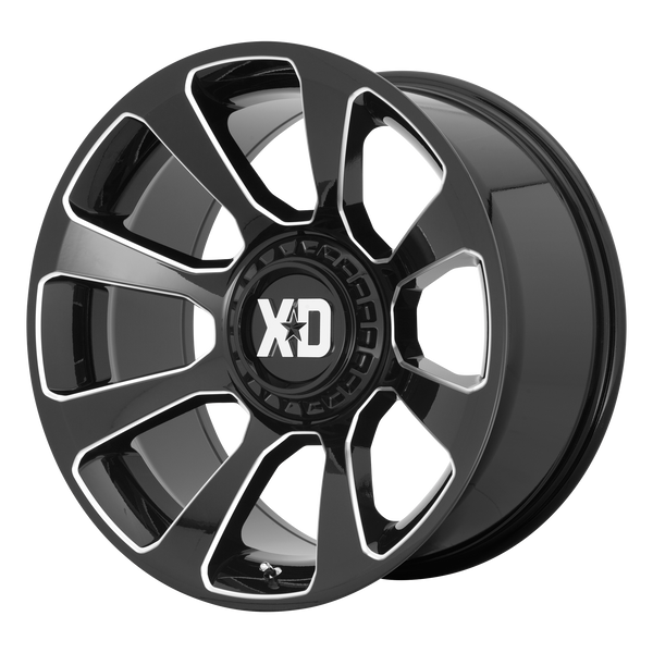 20x10 6x135/6x139.7 XD Series Offroad Wheels XD854 Reactor Gloss Black Milled -18 offset 106.1 hub