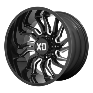 22x10 6x135 XD Series Offroad Wheels XD858 Tension Gloss Black Milled -18 offset 87.1 hub