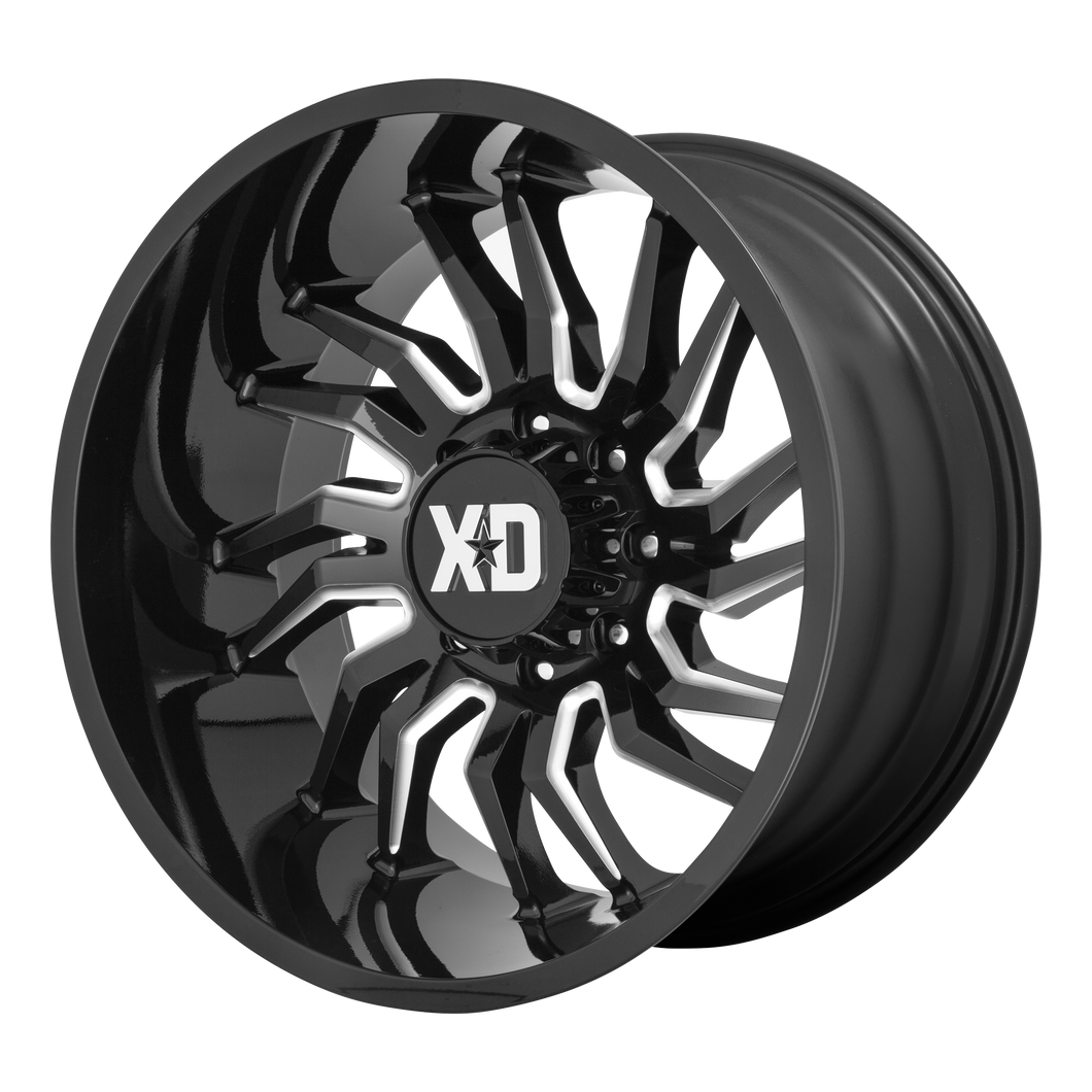 22x10 5x139.7 XD Series Offroad Wheels XD858 Tension Gloss Black Milled -18 offset 78.1 hub