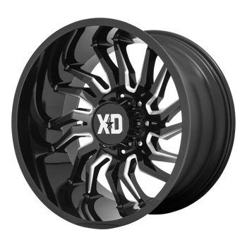 22x12 6x139.7 XD Series Offroad Wheels XD858 Tension Gloss Black Milled -44 offset 106.1 hub