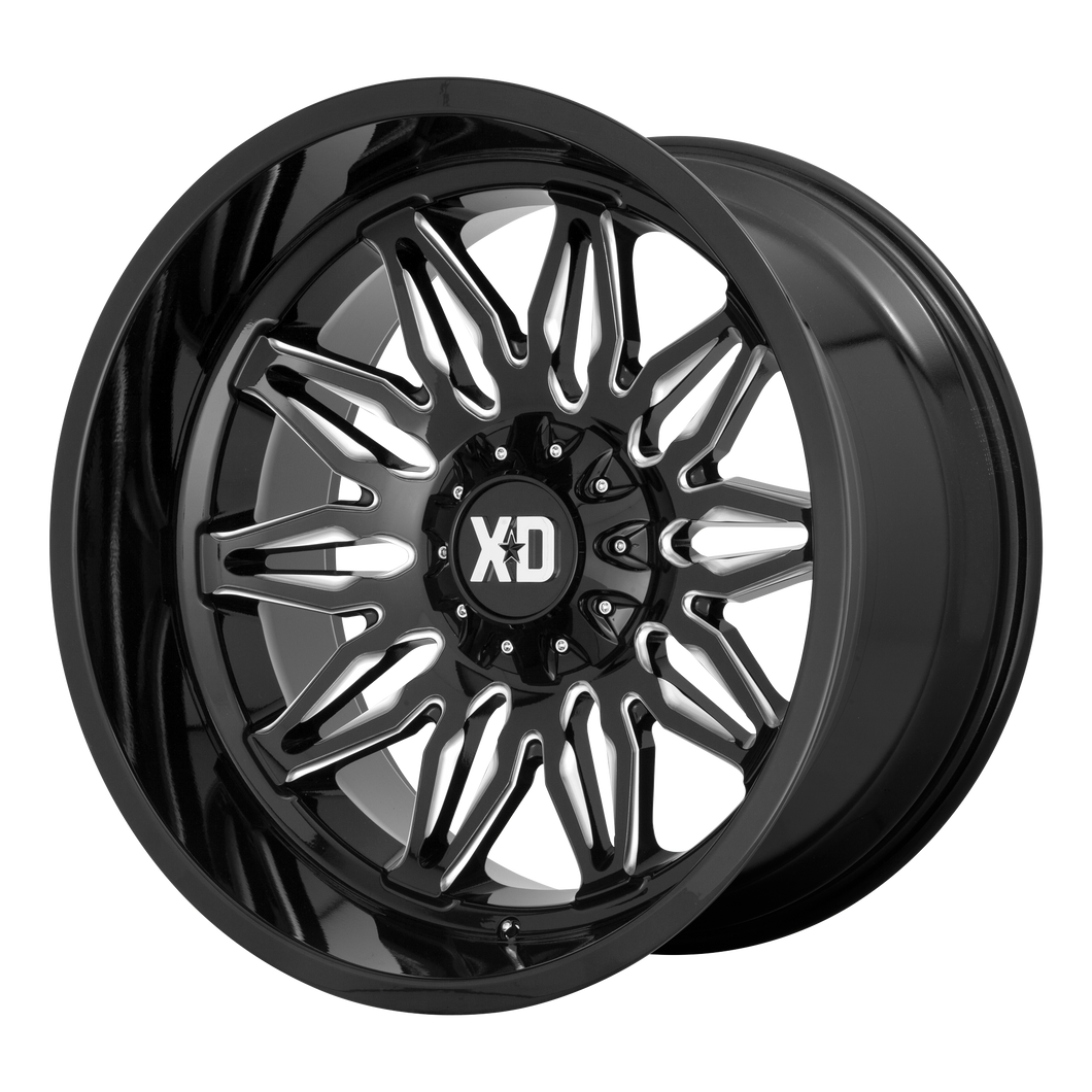 20x10 5x127/5x139.7 XD Series Offroad Wheels XD859 Gunner Gloss Black Milled -18 offset 78.1 hub