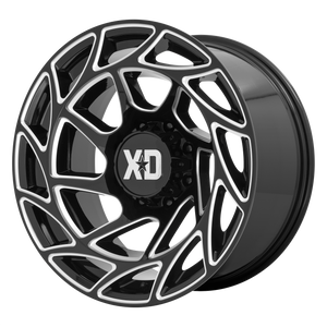 20x9 5x127 XD Series Offroad Wheels XD860 Onslaught Gloss Black Milled 0 offset 71.5 hub