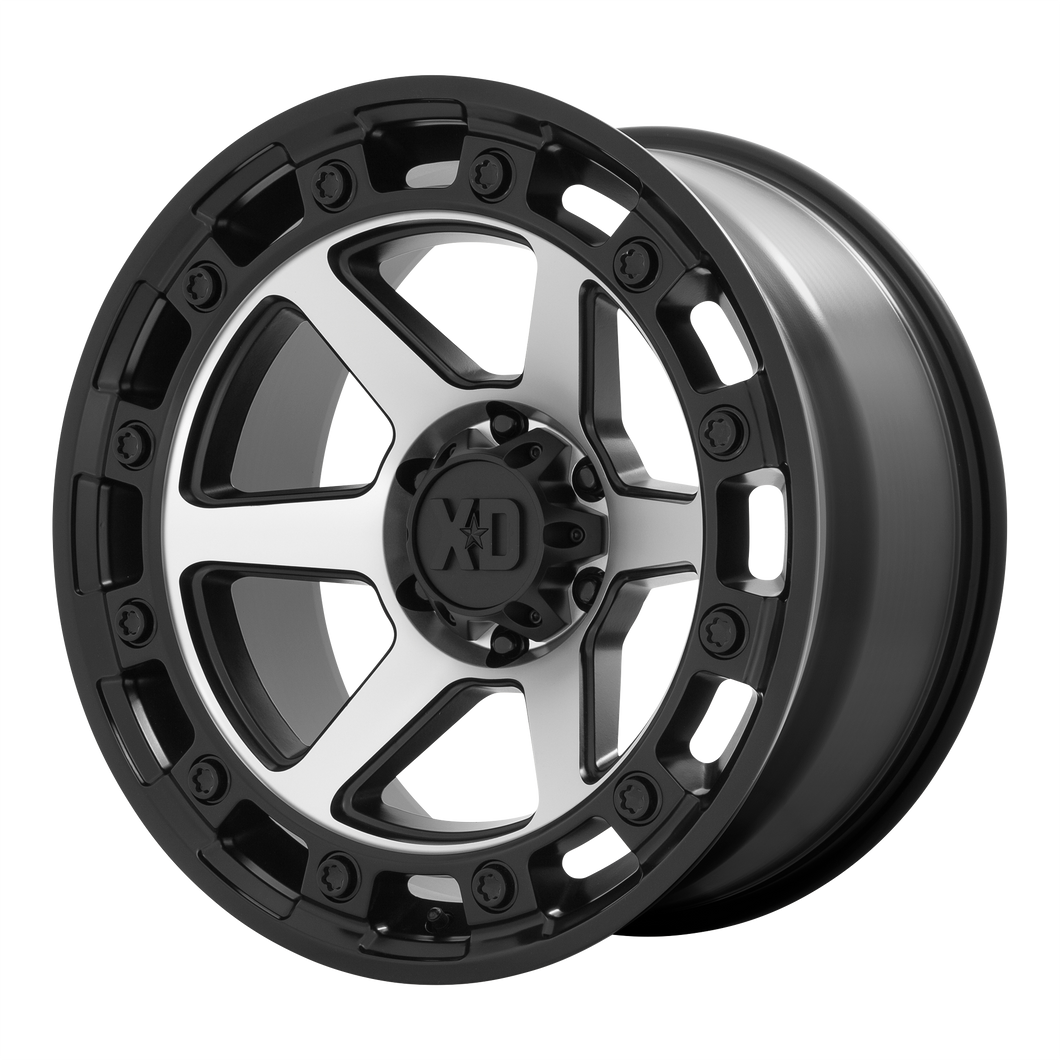 20x10 5x127 XD Series Offroad Wheels XD862 Raid Satin Black Machined -18 offset 71.5 hub