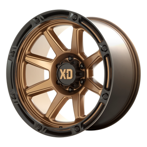 20x9 6x139.7 XD Series Offroad Wheels XD863 Matte Bronze With Black Lip 18 offset 106.1 hub