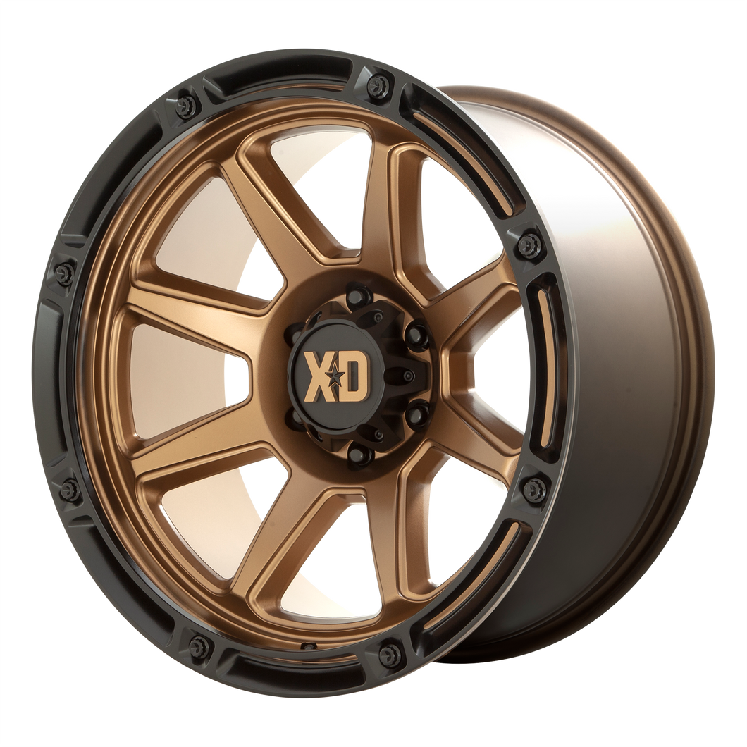 20x9 6x139.7 XD Series Offroad Wheels XD863 Matte Bronze With Black Lip 18 offset 106.1 hub