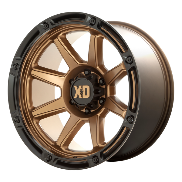 20x10 5x127 XD Series Offroad Wheels XD863 Matte Bronze With Black Lip -18 offset 71.5 hub