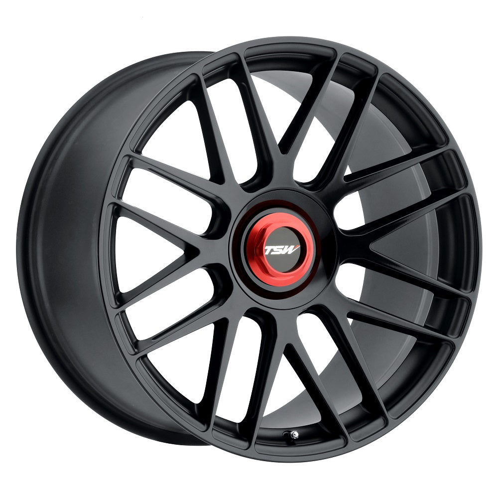 19x8.5 5x108 TSW Wheels Hockenheim-T Double Black With Ball Milled Spoke 40 offset 72.1 hub