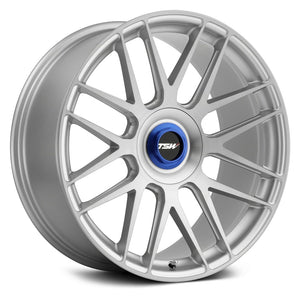 19x8.5 5x114.3 TSW Wheels Hockenheim-T Silver With Brushed Silver Face And Ball Milled Spoke 35 offset 76.1 hub