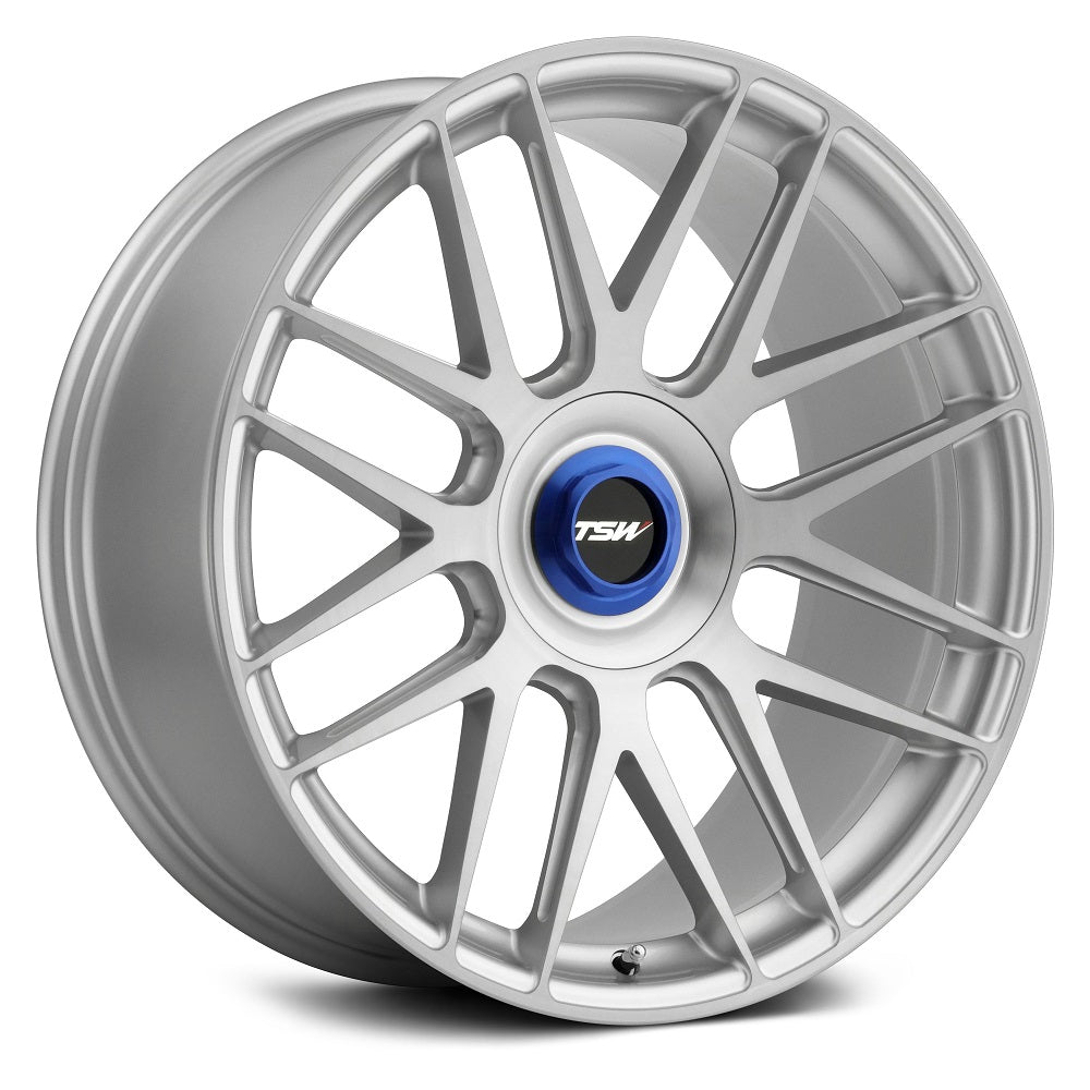 19x8.5 5x112 TSW Wheels Hockenheim-T Silver With Brushed Silver Face And Ball Milled Spoke 35 offset 66.56 hub