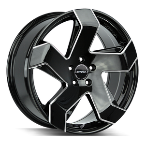 22x9 Strada Wheels Coltello 5x114.3 35 ET 72.6 hub - Gloss Black Milled Edge