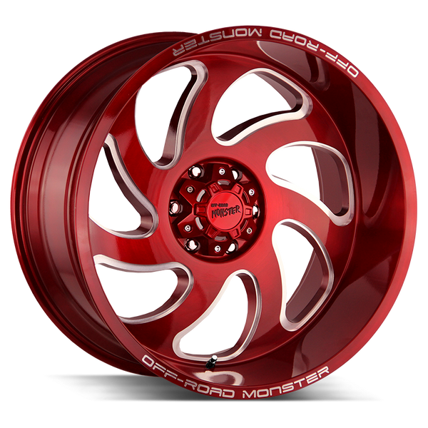 20x10 Off Road Monster Wheels M07 BLANK -44 ET 78.1 hub - Candy Red