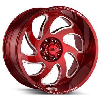 20x10 Off Road Monster Wheels M07 BLANK -44 ET 78.1 hub - Candy Red