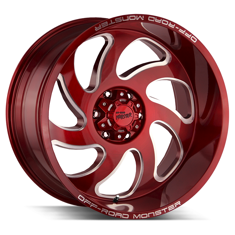 22x12 Off Road Monster Wheels M07 BLANK 0 ET 78.1 hub - Candy Red