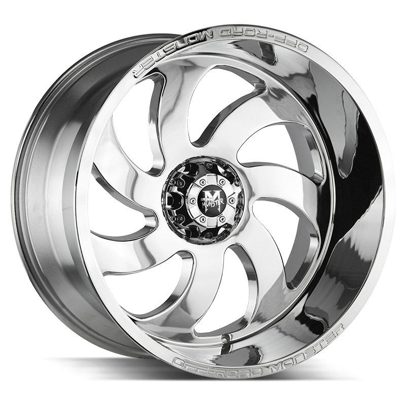 20x10 Off Road Monster Wheels M07 BLANK 0 ET 125.2 hub - Chrome