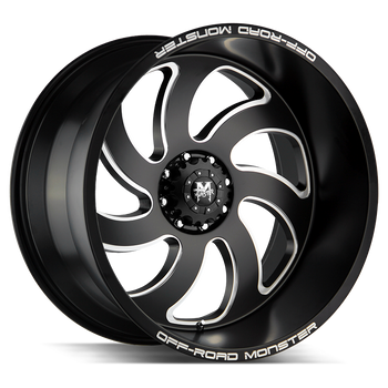 22x12 Off Road Monster Wheels M07 BLANK 0 ET 78.1 hub - Flat Black Milled