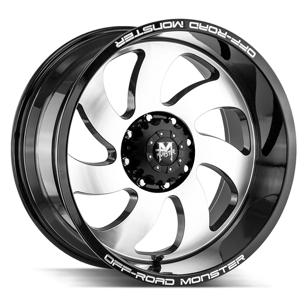 20x10 Off Road Monster Wheels M07 8x165.1 0 ET 125.2 hub - Gloss Black Machined