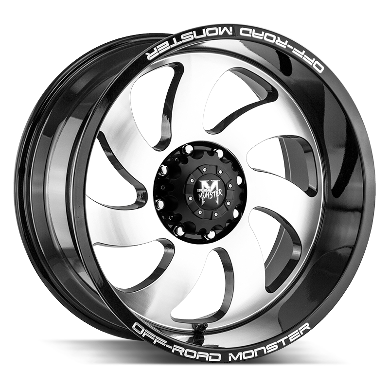 20x10 Off Road Monster Wheels M07 8x165.1 0 ET 125.2 hub - Gloss Black Machined