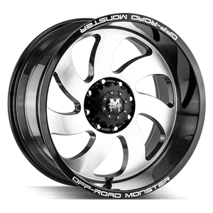 20x10 Off Road Monster Wheels M07 BLANK -44 ET 78.1 hub - Gloss Black Machined