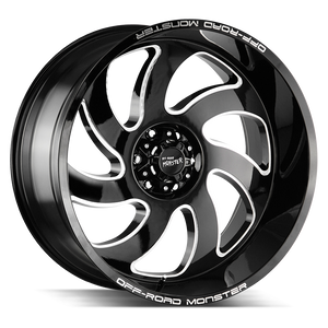 22x12 Off Road Monster Wheels M07 BLANK 0 ET 78.1 hub - Gloss Black Milled