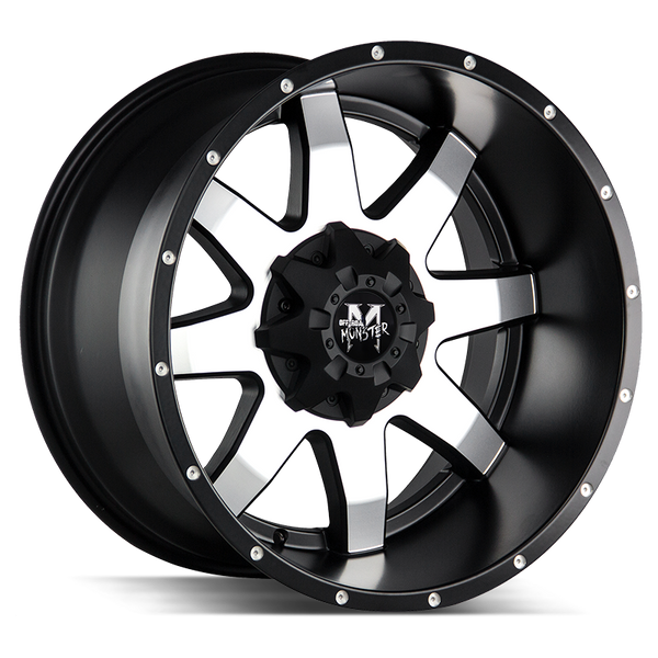 20x9 Off Road Monster Wheels M08 6x135 -76 ET 106.4 hub - Flat Black Machined