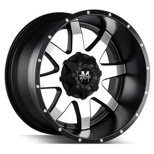 22x12 Off Road Monster Wheels M08 BLANK -12 ET 78.1 hub - Flat Black Machined