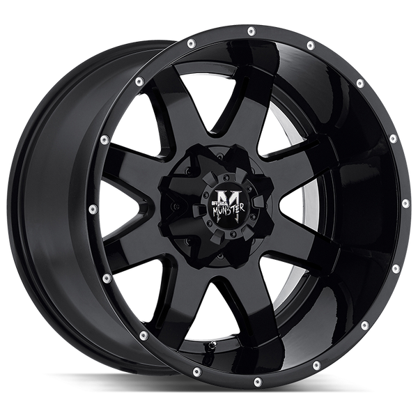 20x12 Off Road Monster Wheels M08 6x135 -44 ET 106.4 hub - Flat Black