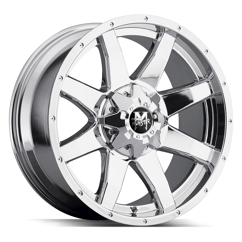 18x9 Off Road Monster Wheels M08 6x135 -44 ET 106.4 hub - Chrome