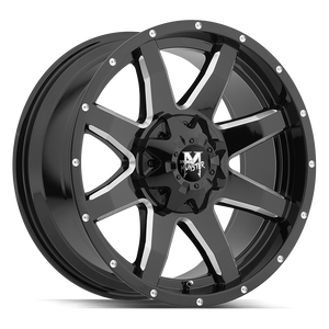 18x9 Off Road Monster Wheels M08 6x135 -44 ET 106.4 hub - Gloss Black Milled