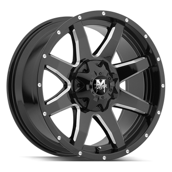 22x12 Off Road Monster Wheels M08 5x127 -12 ET 78.1 hub - Gloss Black Milled
