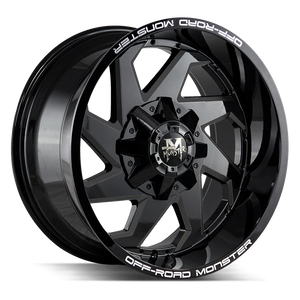 20x10 Off Road Monster Wheels M09 BLANK 0 ET 78.1 hub - All Gloss Black