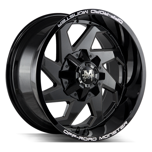 20x10 Off Road Monster Wheels M09 BLANK 0 ET 78.1 hub - All Gloss Black