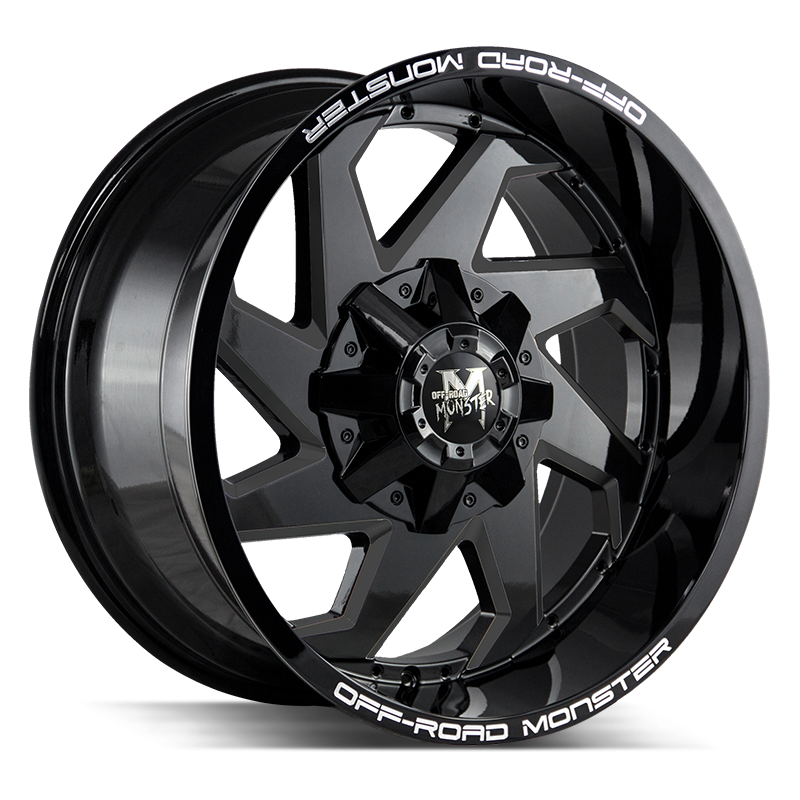 20x10 Off Road Monster Wheels M09 BLANK 0 ET 78.1 hub - All Gloss Black