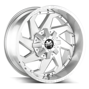 20x10 Off Road Monster Wheels M09 6x135 -19 ET 106.4 hub - Brushed Face Silver