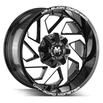 20x10 Off Road Monster Wheels M09 6x135 -44 ET 106.4 hub - Gloss Black Machined