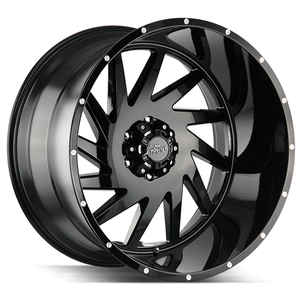 20x14 Off Road Monster Wheels M12 BLANK -44 ET 78.1 hub - Flat Black