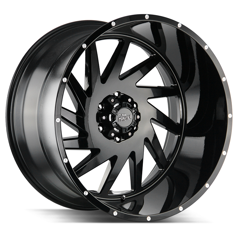 20x12 Off Road Monster Wheels M12 6x135 -19 ET 106.4 hub - Flat Black