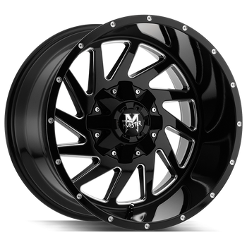 20x12 Off Road Monster Wheels M12 6x135 -19 ET 106.4 hub - Flat Black Milled