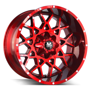 22x12 Off Road Monster Wheels M14 6x135 -44 ET 106.4 hub - Candy Red Milled