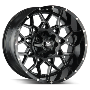 22x12 Off Road Monster Wheels M14 BLANK -19 ET 78.1 hub - Gloss Black Milled