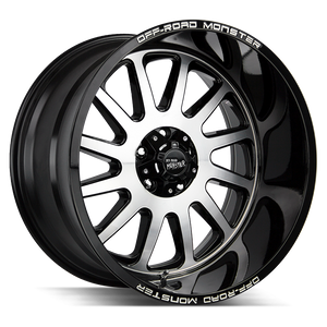 22x12 Off Road Monster Wheels M17 5x127 -19 ET 78.1 hub - Gloss Black Machined